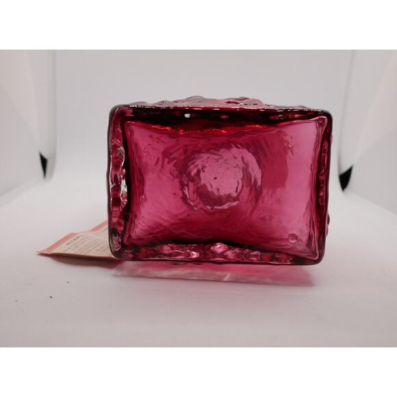 Vintage Hand Blown Pilgrim Crinkle Glass Cranberry Small Pitcher - Picture 16 of 16